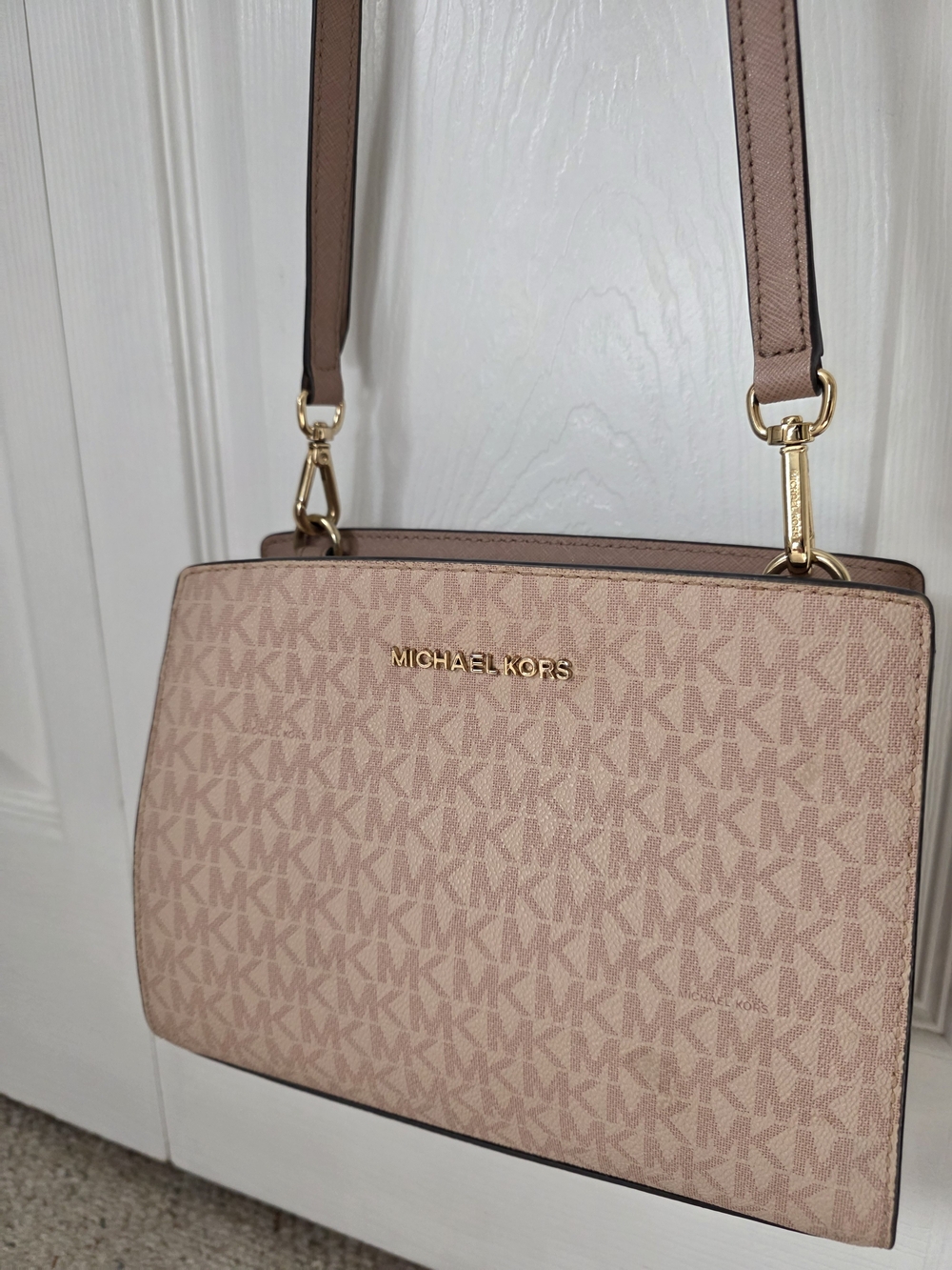 Michael Kors Pink Logo-Print Crossbody Bag